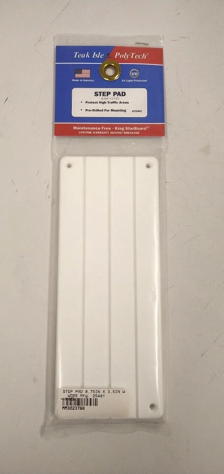 Teak Isle - 25401 - White Step Pad (83/4'' X 3 1/2'')