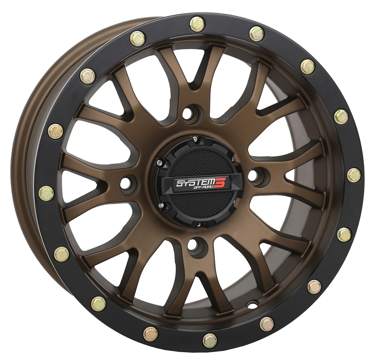 System 3 St3 Wheel 18x7 4+3 +10mm Fit Atv/utv 4/137 Matte Bronze/black