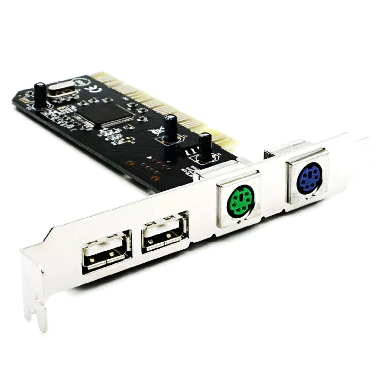 Keyboard Mouse Adapter Card Pci To 2x Ps2 Ps/2 + 2x Usb 2.0 Port For