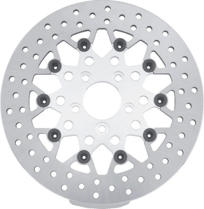 Twin Power 08-up Flh Flt Rear 11.8in Floating Rotor Mesh Silver