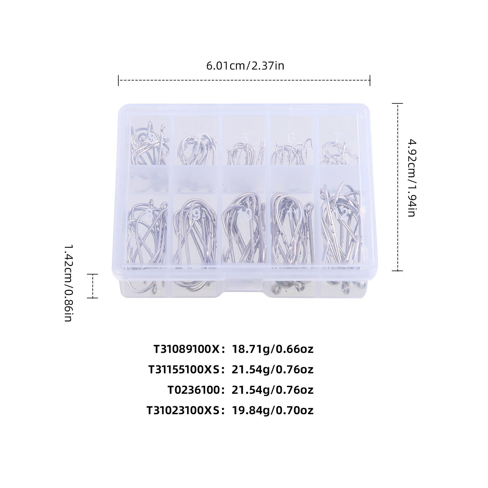 Fishing Hooks 100pcs Freshwater Saltwater