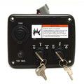 Boat Dual Ignition Switch Panel with 12V Receptacle Black