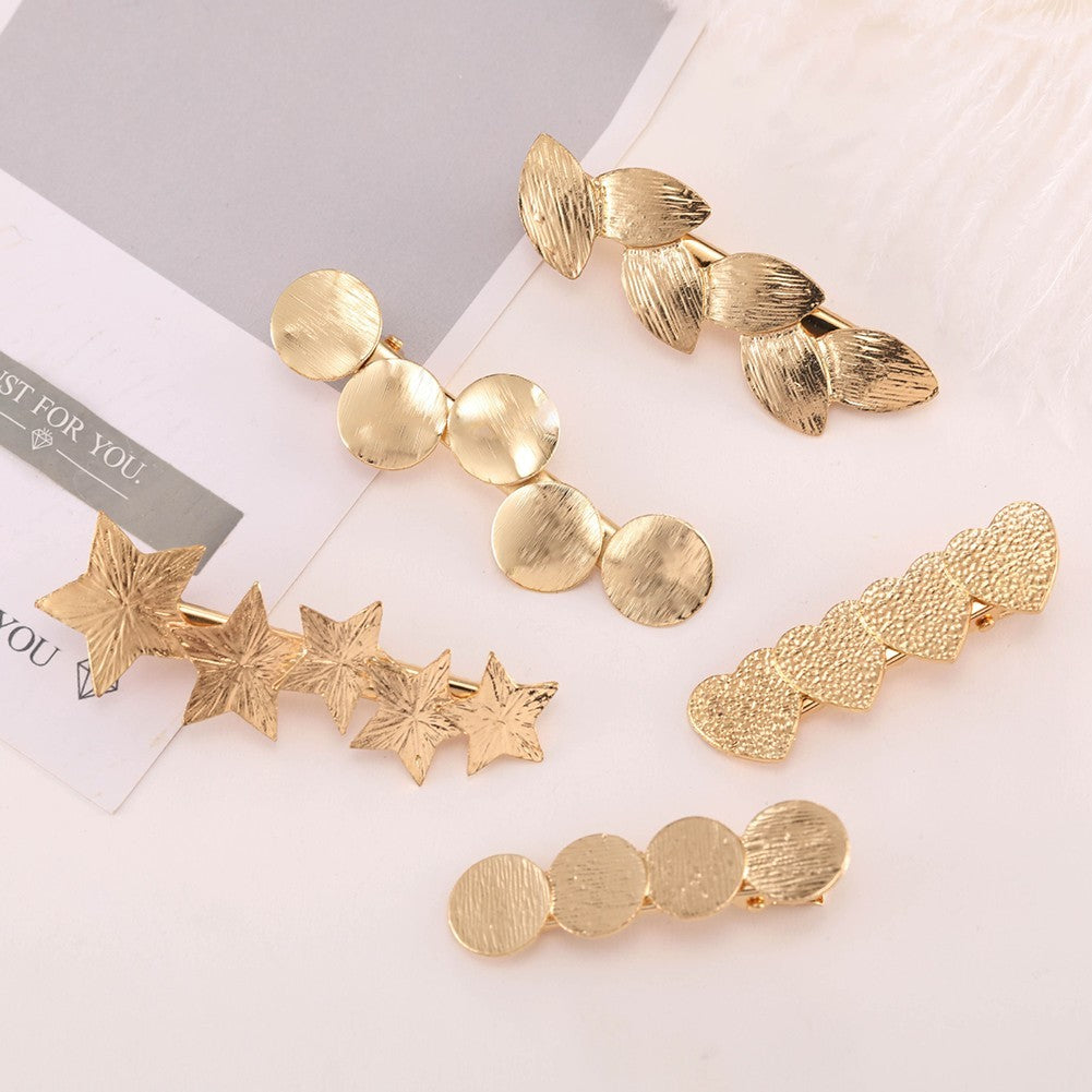 Gold Retro Hair Clip Portable Design