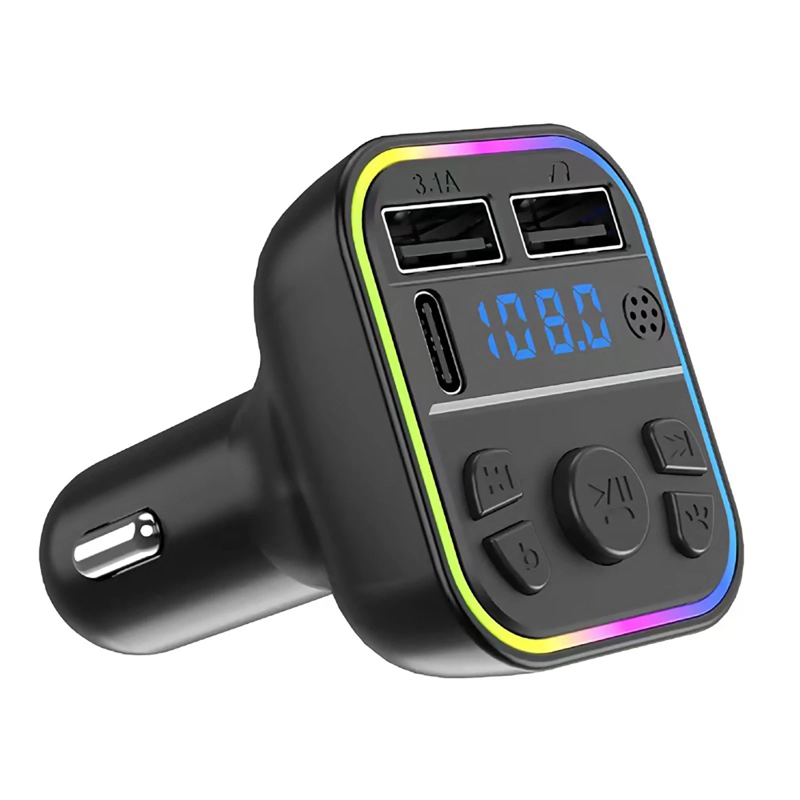 12V-24V Car Fm Transmitter Adapter Bluetooth Type-c Dual Usb Fast