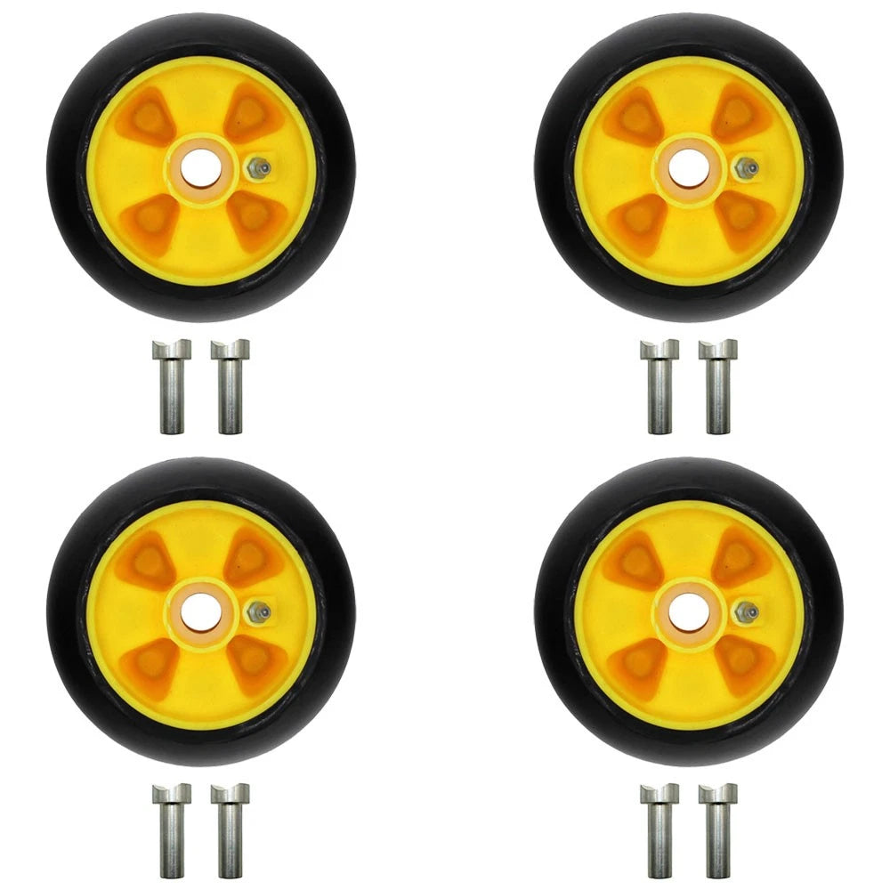 Qty. 4: Yellow Deck Gage Wheel Fits John Deere Replaces Am115488