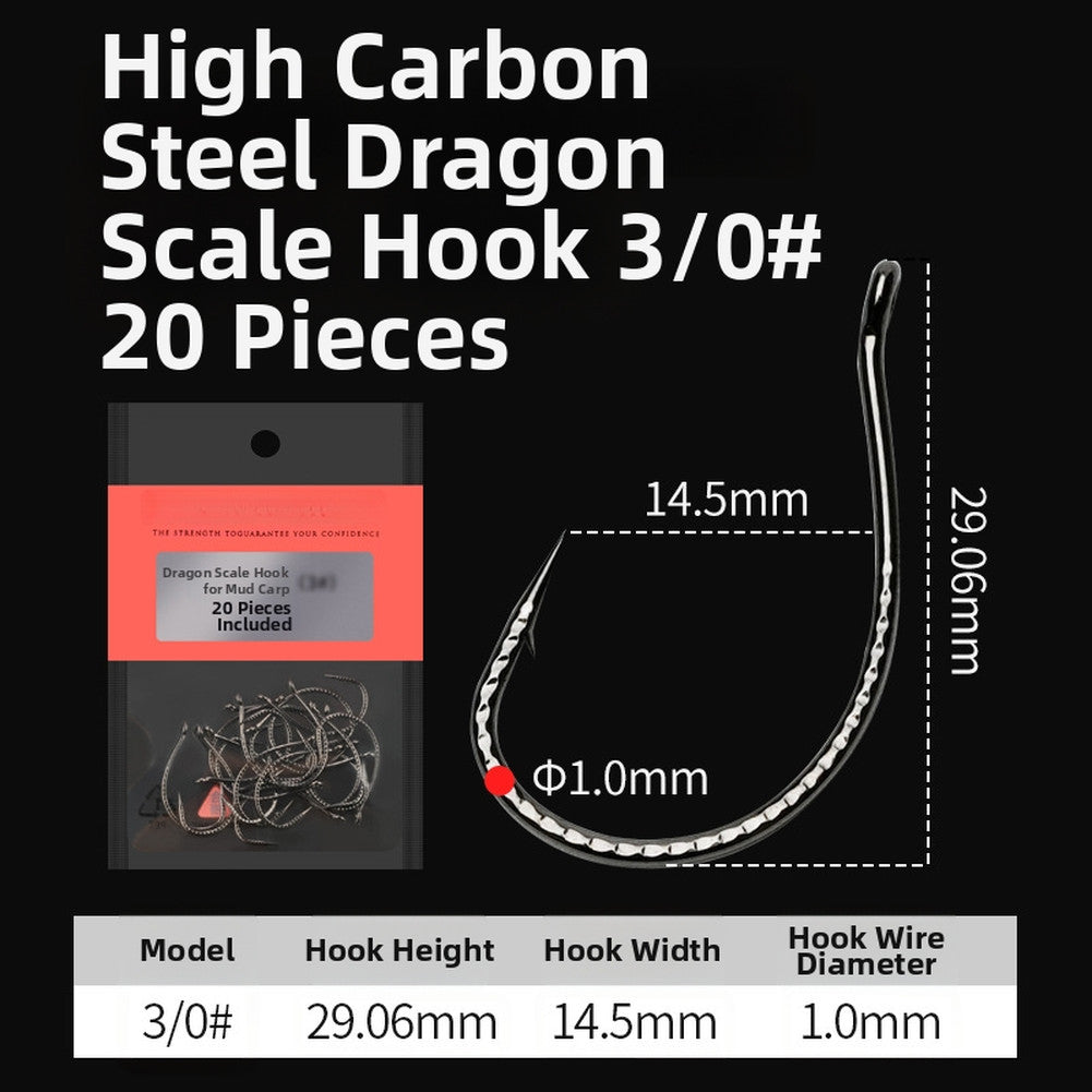 Dragon Scale Hooks Anti-Slip Design For Bait Fishing