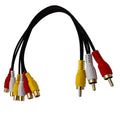 3 Rca Male Jack To 6 Rca Female Audio Video Av Adapter Cable For Dvd