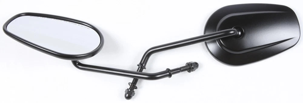 Harddrive Mirror Oe Style Tapered Long Stem Black For Harley Davidson