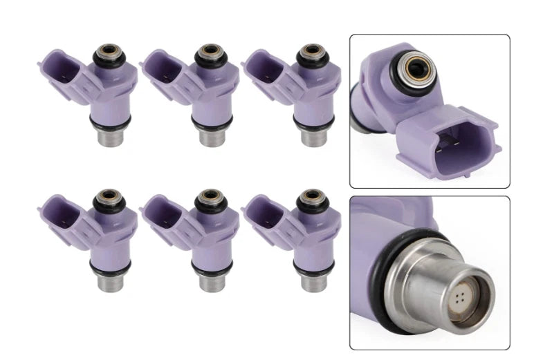 For Yamaha Set(6) Fuel Injectors 6p2-13761-10-0<wbr/>0 4-holes For