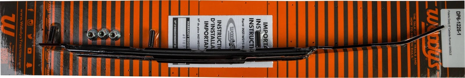 Woodys Dooly 6-inch Carbide Runner Fits Polaris Snowmobiles 2005-2015
