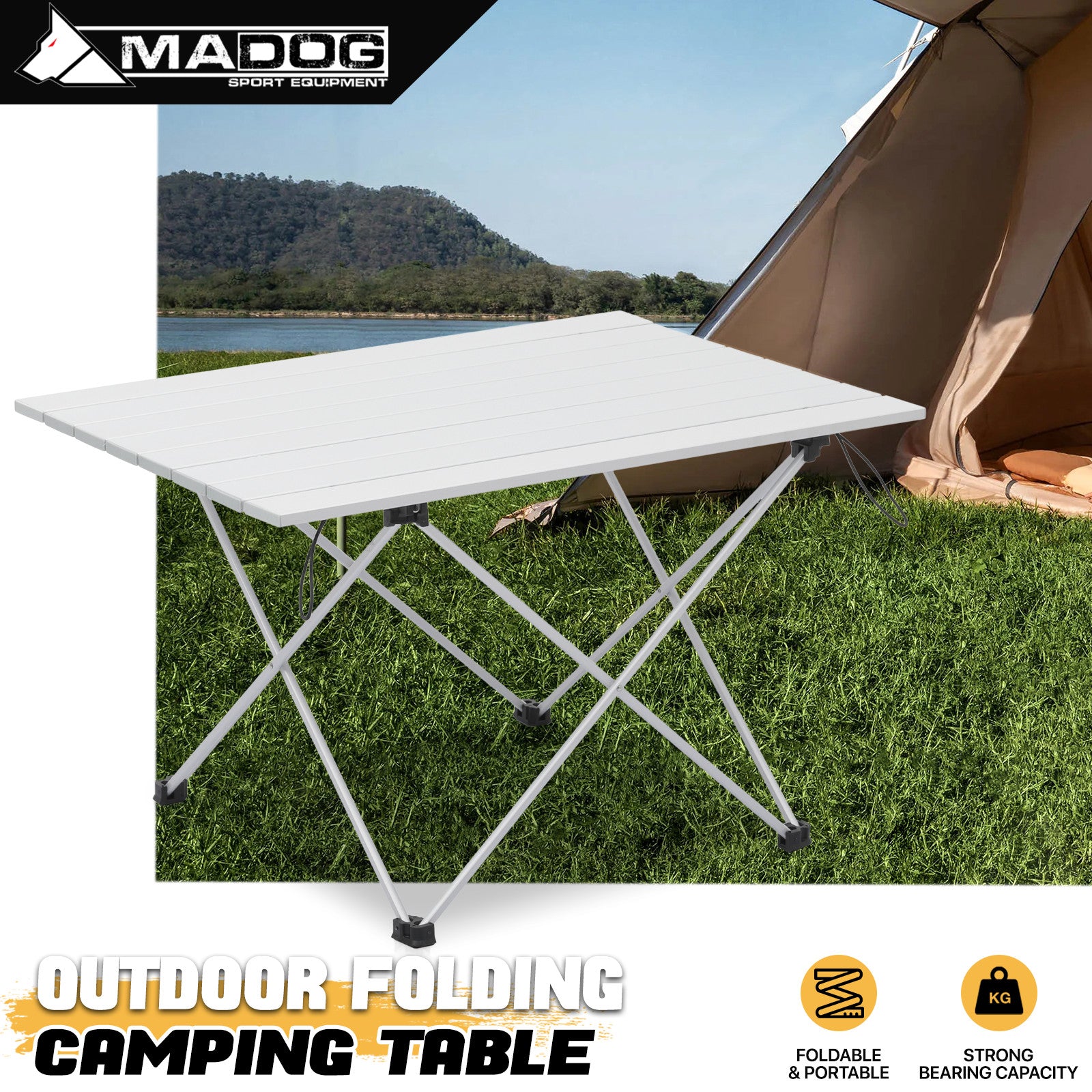 26" Folding Patio Aluminum Table