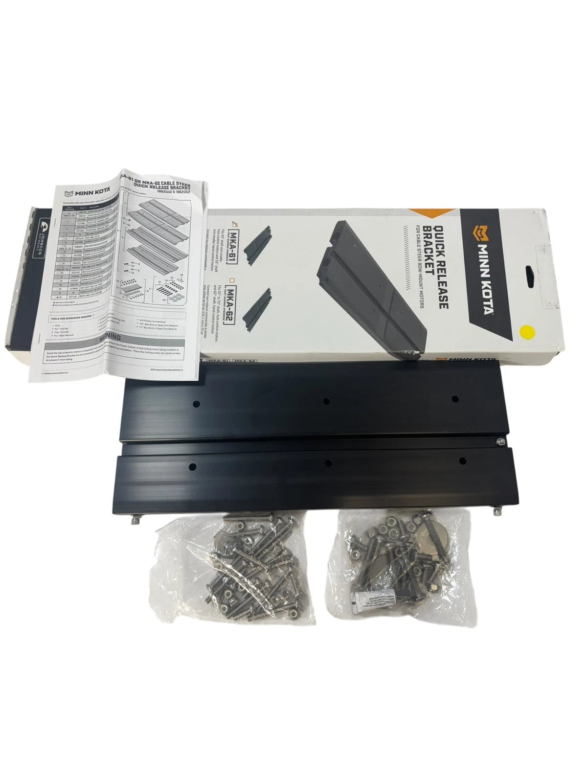 Minn Kota Mka-61 Quick Release Bracket For Cable Steer Bow Mount, New