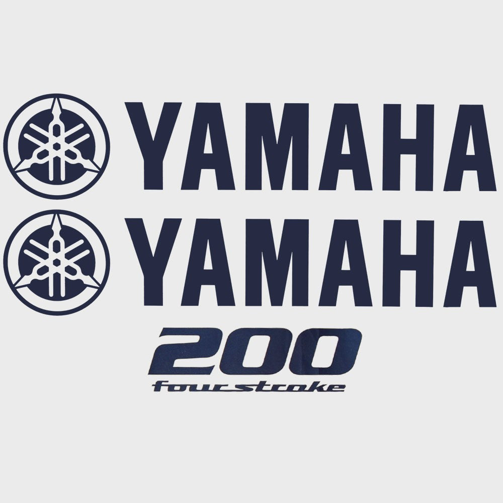 Yamaha Boat Cowling Decals 200 Four Stroke Navy Blue Stickers by Yamaha