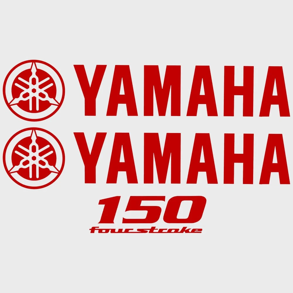 Yamaha Boat Cowling Decals Hw1871 | 150 Four Stroke Red Stickers (Kit)