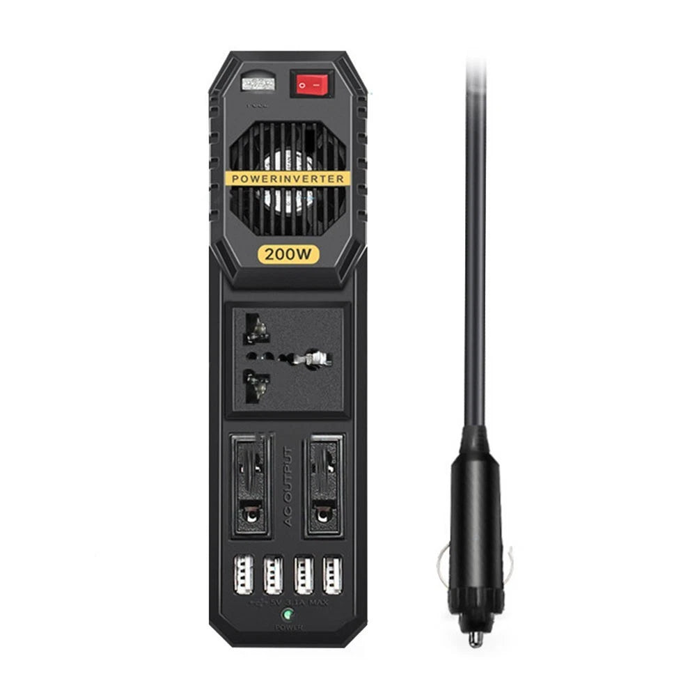 Efficient And Reliable 200W Car Inverter Dc 12V To Ac 220V Adapter