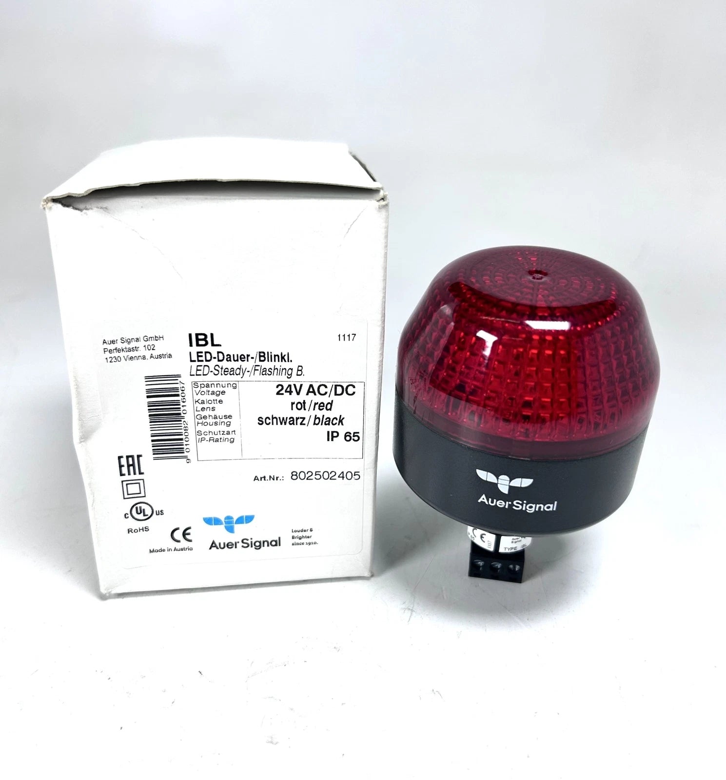 Auer Signal 802502405, Blinking Red Led Flashing Light 24V