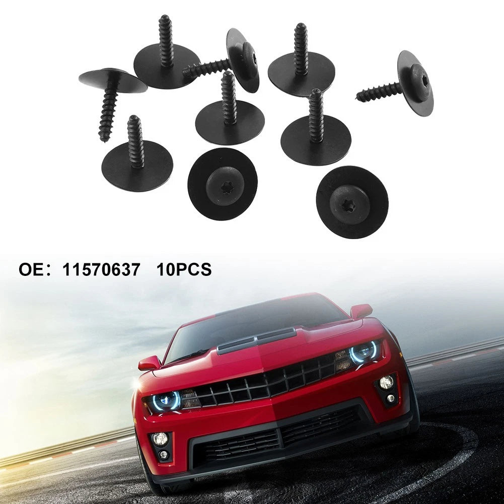 10pcs Black Screws 11570637 #8 For Buick 2008 - 2021 Plum Pot Head