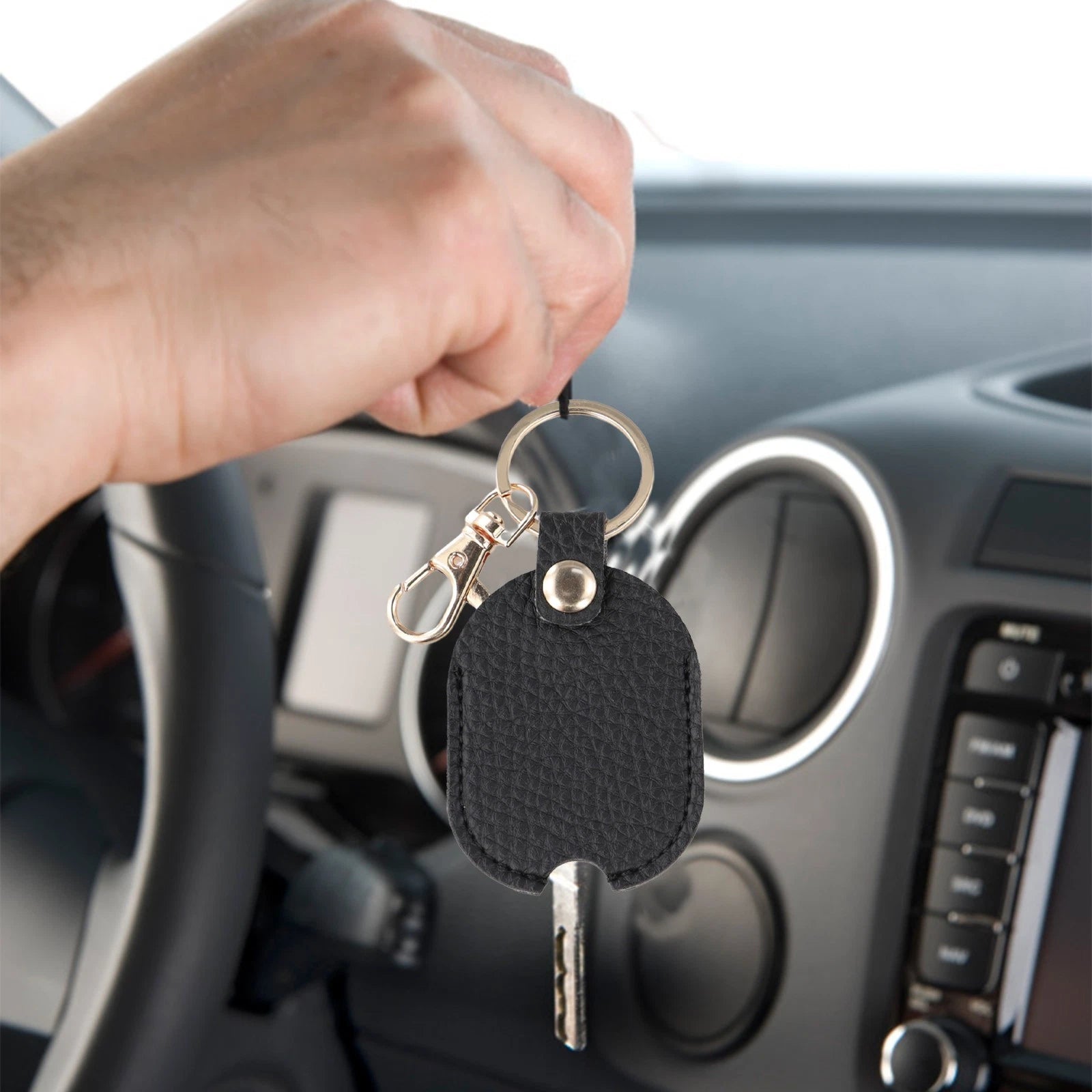 Trendy Black And Pink Keychain Set Designed To Protect Your Keys From
