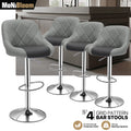 Set of 4 Adjustable Swivel Bar Stools