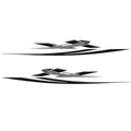 Boat Graphic Decals Senza Black Gunmetal 4PC by Larson