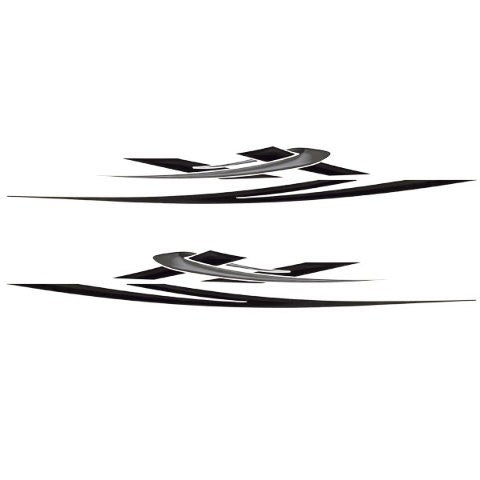 Boat Graphic Decals Senza Black Gunmetal 4PC by Larson