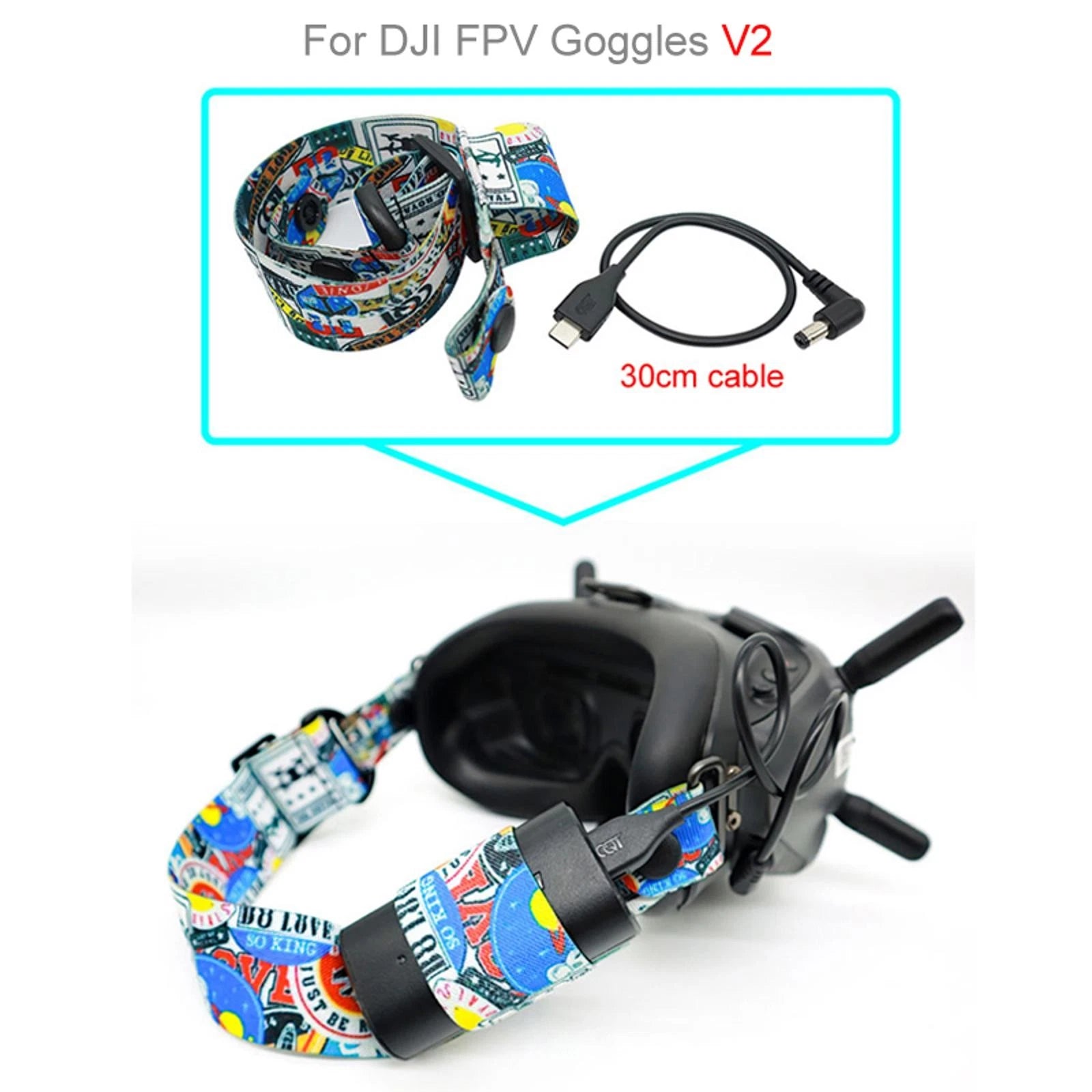 Elastic Head Strap Elastic Band Headband/30cm Cable Kit For Dji Fpv
