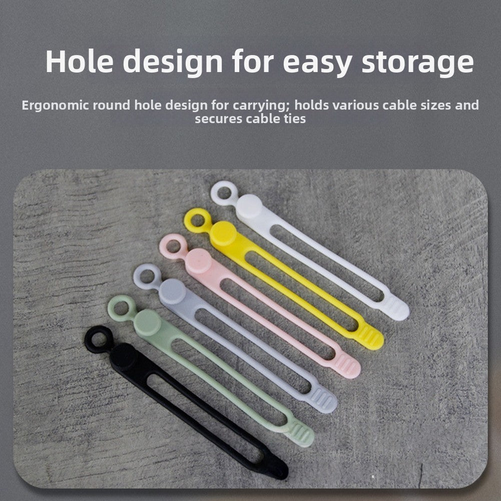 Silicone Elastic Cable Straps for Organizing Cords