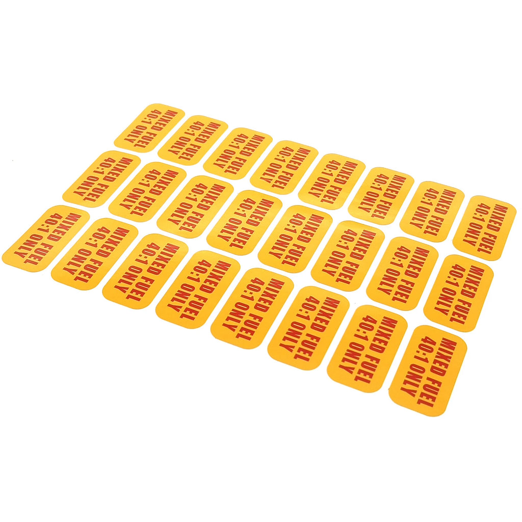 Mixed Fuel 40:1 Sticker for Gasoline, Diesel, Truck, Vinyl Tank Label