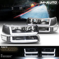 4PC Black Headlight+Bumper Signal[LED RUNNING LIGHT BAR