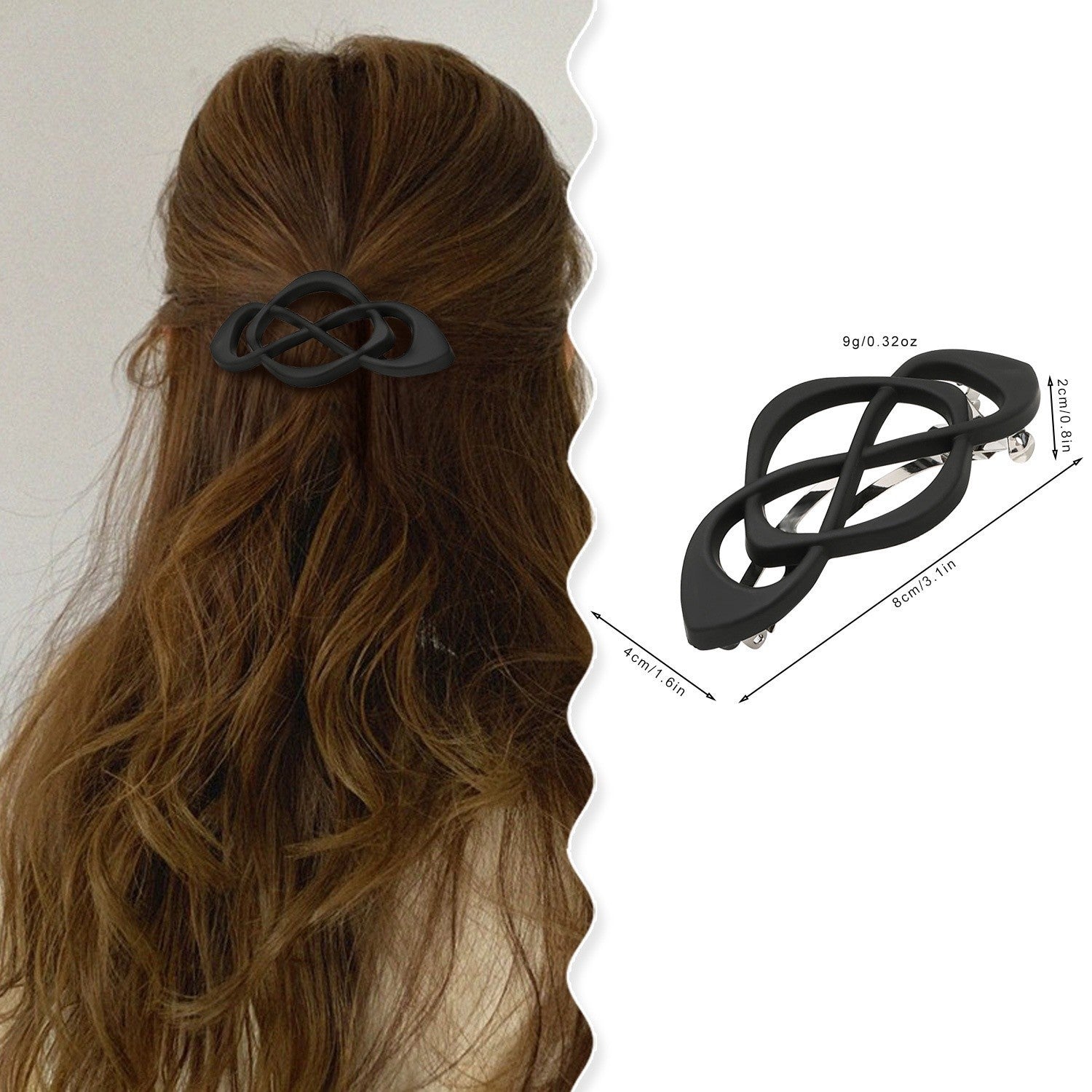 Plastic Resin Infinity Hair Clips