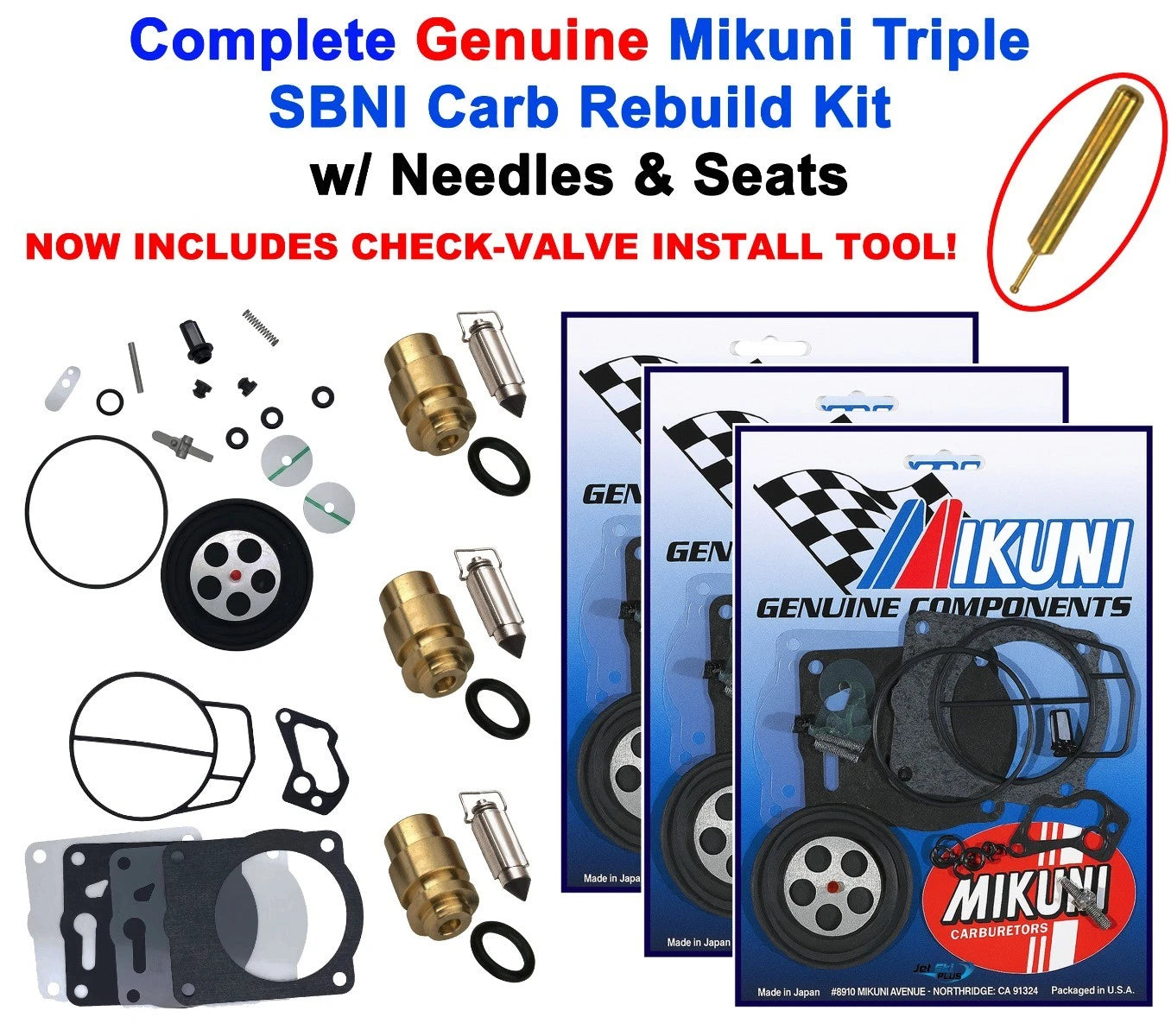 Yamaha Gp 1200r Gpr 1200 Pv Genuine Mikuni Triple Carb Rebuild Kit &
