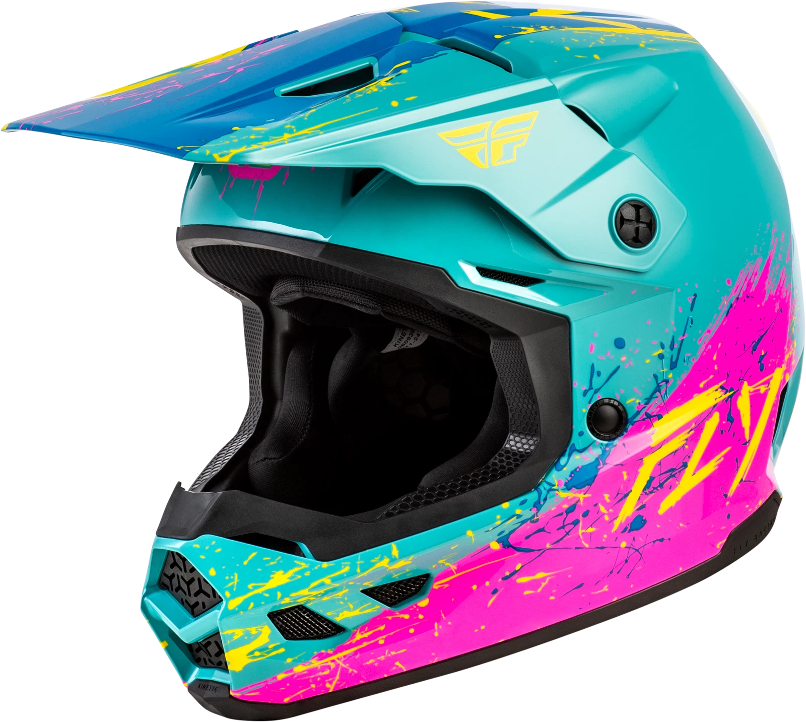Fly Racing Youth Kinetic Drip Helmet Off-road Youth Medium Turquoise