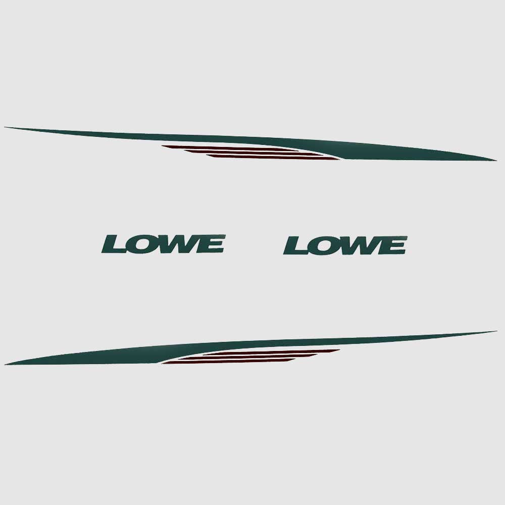 Lowe Pontoon Boat Graphic Decals 288 LXI Green / Wineberry Set of 4 by Lowe