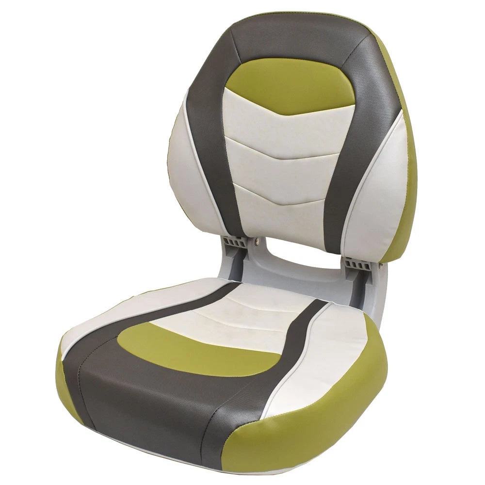 Wise Bass Boat Torsa Sport Folding Seat | Green Gray