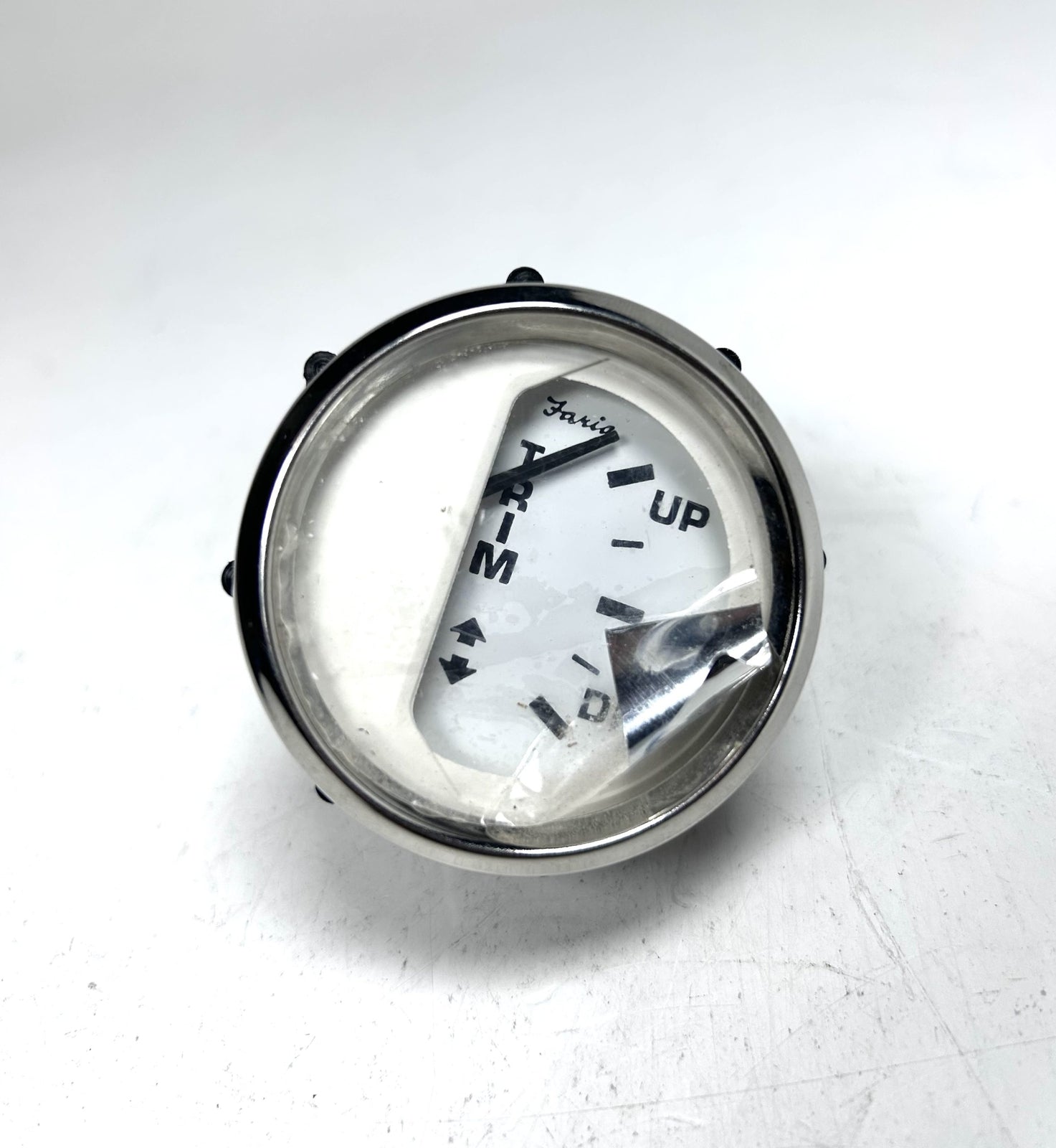 Faria Gp9986b, White & Chrome Bezel Trim Up/down Meter Gauge 2''