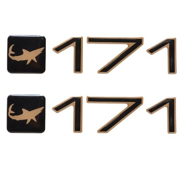 Mako Boat Raised Decals 6 5/8 x 1 1/2 Inch Black (Pair) by Mako