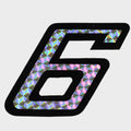 Bass Cat Boat Number 6 Decal Sticker Black Silver 3 1/2 x 2 1/2 Inch by Bass Cat