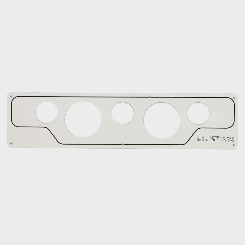Sea Fox Boat Blank Gauge Panel | 22 3/8 x 5 1/8 Inch White AluminumOpe