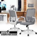 Set of 2 Grey High Back Mesh Office Computer Task Chair