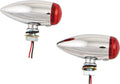 Harddrive Led Bullet Marker Light Chrome With Red Lens For V-twin