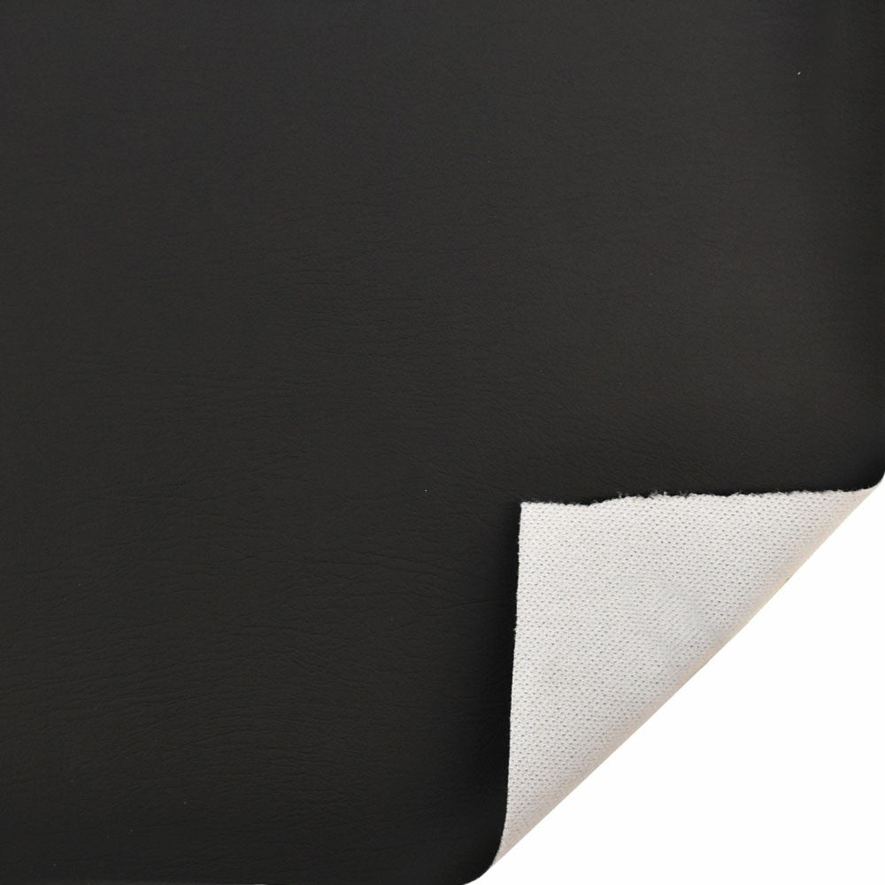 Knit Back Marine Vinyl Black Faux Leather