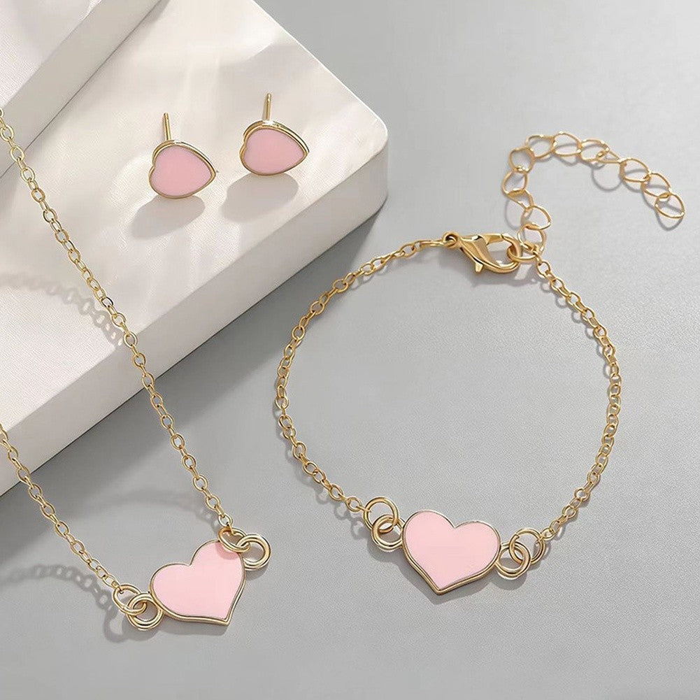 O-link Chain Heart Jewelry Set
