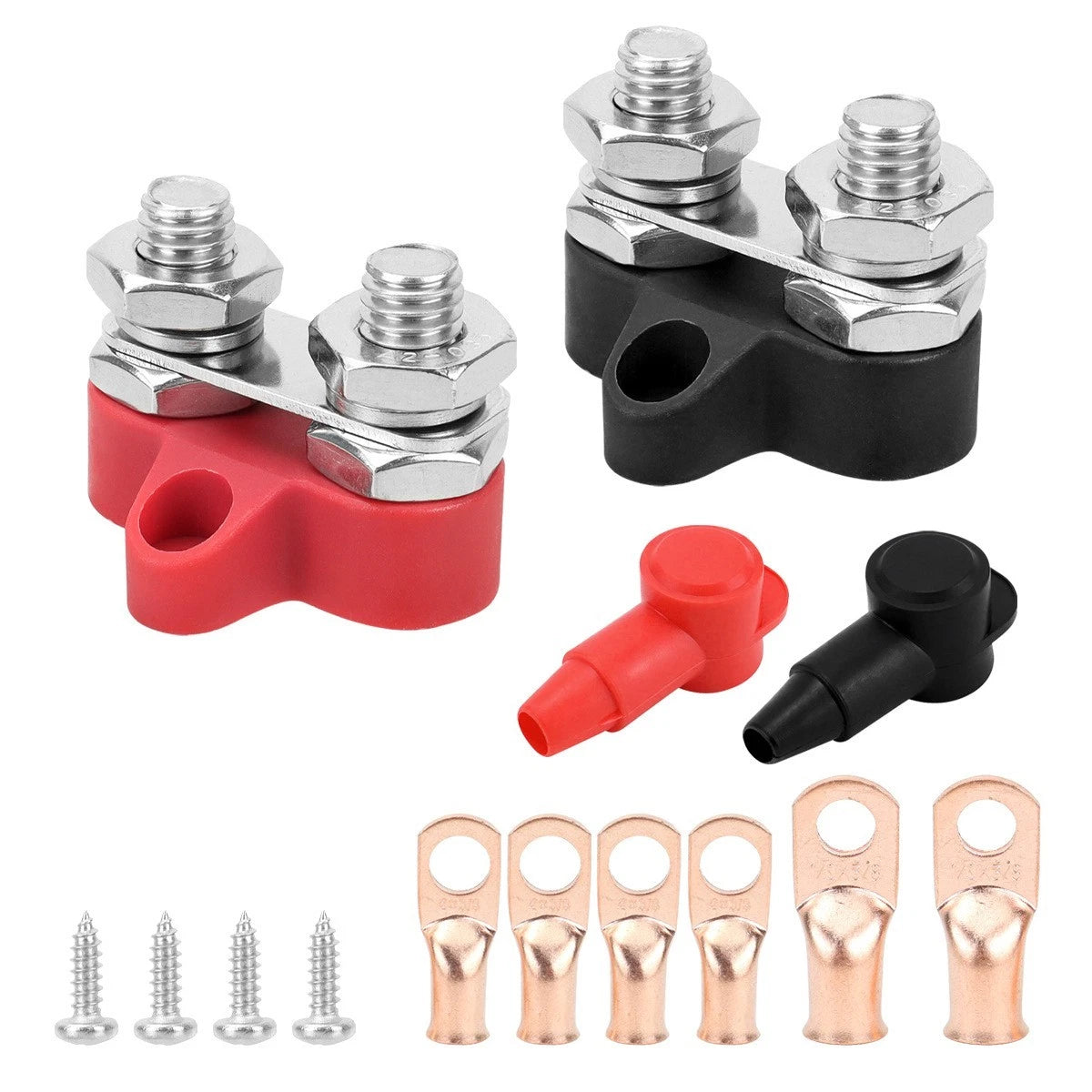 Red Black Dual Post For Battery Terminal For For M10 Stud For Rv Boat