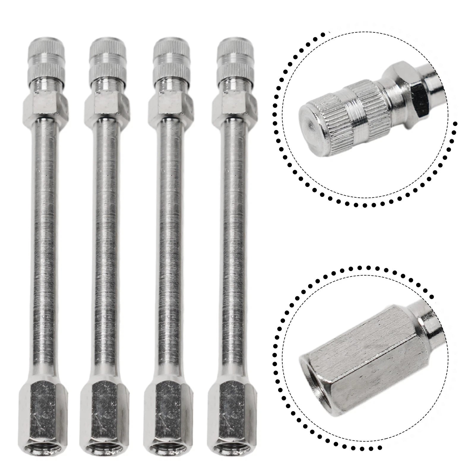 Practical Tyre Valve Extension Rod 4 In 4 Pcs Auto Truck Extender Cap