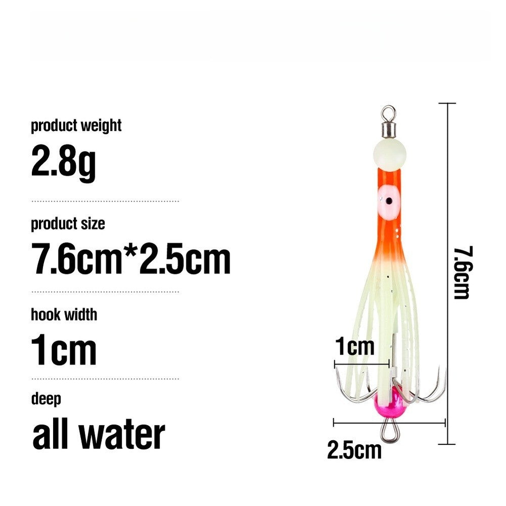 Glow Squid Hooks 10pcs for Saltwater Fishing