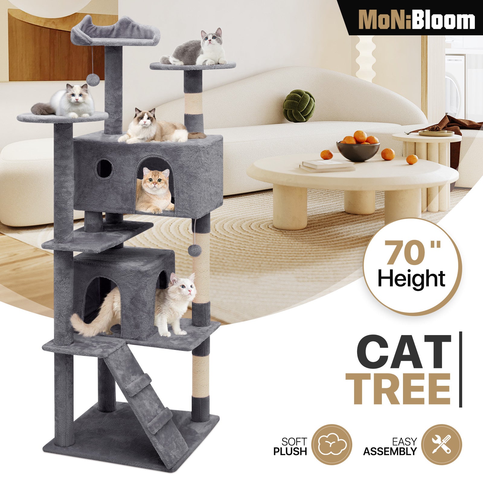 Cat Tree Cat Tower Multi Level Large Kitten Playing Con