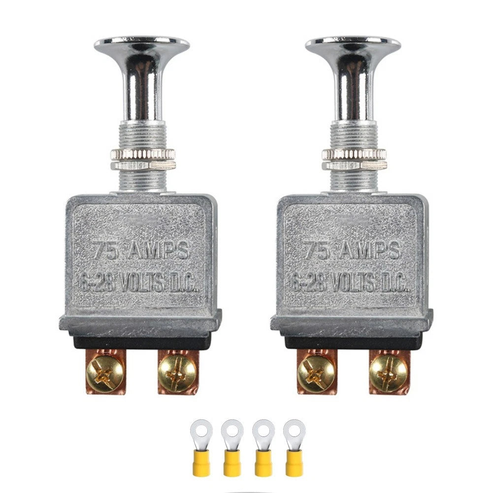 Set Of For 2 Heavy Duty Push For Pull Switches 75 Amp 6 28V Dc For 2