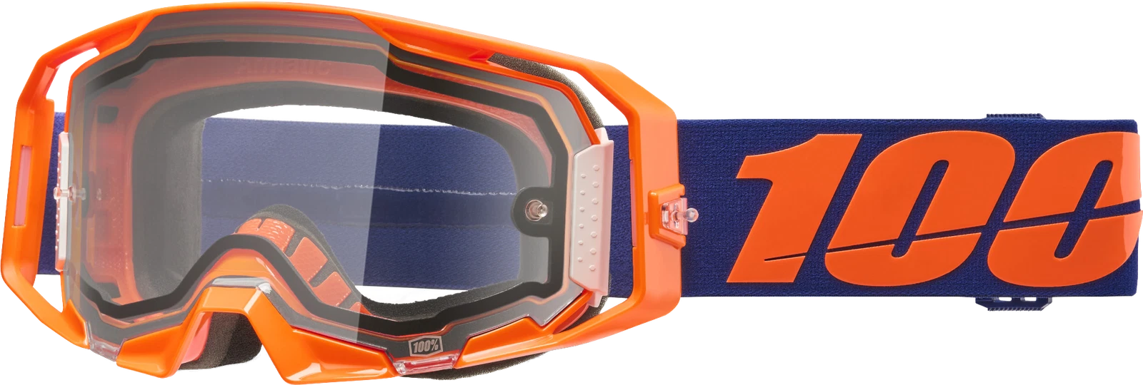 100-percent Armatic Enduro Moto Goggle Neon Orange Clear For Offroad