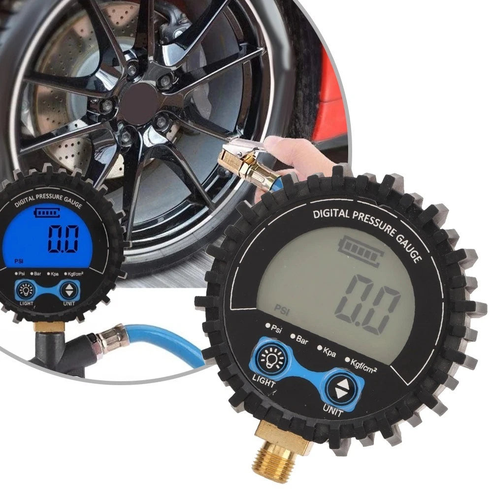 Digital Tire Pressure Gauge With Led Backlight And Automatic Air