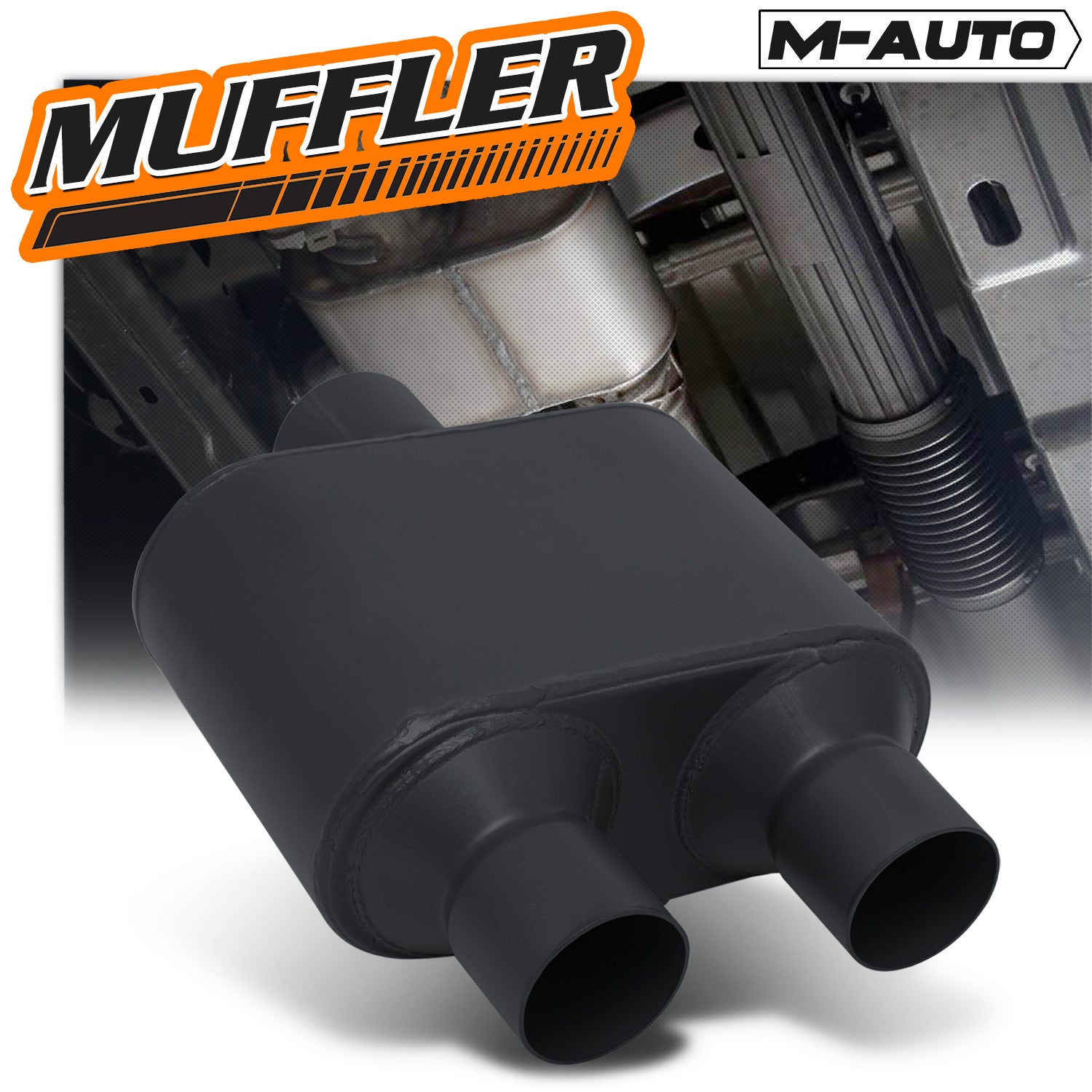 Black 3" Inlet Exhaust Muffler for Performance